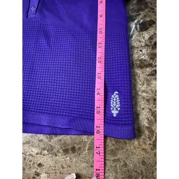 Free People Movement Women’s Purple Long Sleeve Waffle Henley Pullover Size M/L - Picture 9 of 11